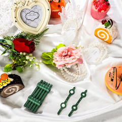 30 Pairs Floral Boutonniere Magnets and 8 Pcs Elastic Pearl Wrist Bands Corsage