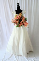 Peach Orchid Garden Flower Faux Wedding Bouquet