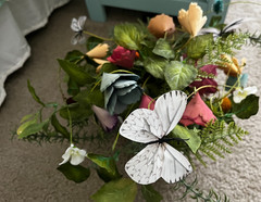JOANN’S SPRING FLORAL ARRANGEMENT • PAPER BLOOMS & BUTTERFLY • MIXED‑MEDIA DECOR