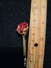 Rose Boutonniere 24kt Gold Plated VTG 80s