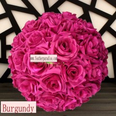11-12″ Rose Flower Kissing Ball Silk Rose Pomander for Wedding and Party 1 Piece