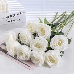 Pcs Artificial Roses Bulk Velvet Silk Roses Roses for Wedding 120 White