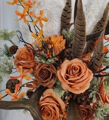 Antlers and Autumn Boho Faux Silk Wedding Bouquet