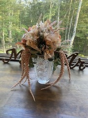 Bridal Wedding Bouquet Lovely Budget Handmade Faux Floral Champagne Yellow Pink
