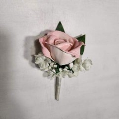 Blush Pink Ivory Rose Calla Lily Sola Bridal Wedding Bouquet Accessories
