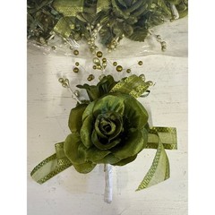 12 Sage Green Artificial Rose Boutonniere Set Corsage Wedding Prom Party Favor