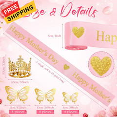 Zeyune 114 Pcs Flower Bouquet 2 inches x 180 inches, Happy Mother’s Day