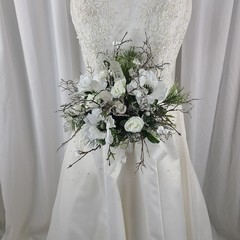 Winter Crystal Faux Silk Wedding Bouquet