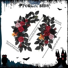2Pcs Halloween Wedding Arch Flowers Decorations for Party Reception Backdrop