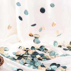 400pcs Silk Rose Petals Gold Yarn Flower Petals for Wedding Flower Mix Green