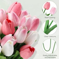 Pack 5 ft Artificial Tulips Hanging Flower Garland Decorations 12 Multi Color