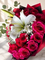 Hope Creación Flowers Fresh Multicolor Wedding Bouquet Roses Lilies Gerbera