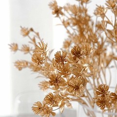 4 GOLD Metallic Artificial Baby’s Breath Flower Bouquets Party Decorations