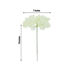 IVORY 10 Silk Hydrangea Flowers Heads Stems Wedding Party Events Centerpieces