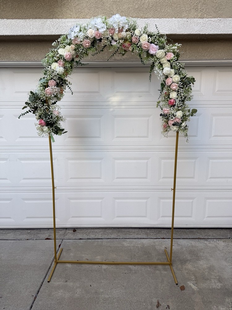 Flower Arch – Weddings, Showers, Etc! Fake flowers – Roses, Baby’s Breath, Etc!