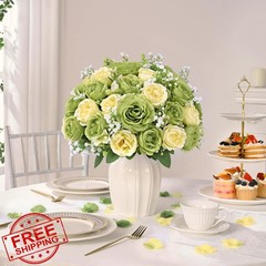 Yastouay Mixed Green Cream White Peonies 4 Bouquets