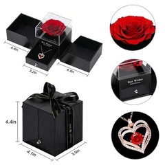 Yabesty Preserved Rose with Love Necklace Jewelry Gift Set, YSH03, Ysh03