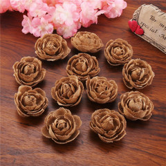 12 Pieces Handmade Burlap Rose Flowers for Wedding tion DIY Craft Making