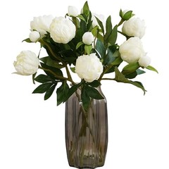 Peonies Artificial Flowers 8pcs Peony Silk Flowers Fake Flowers for White