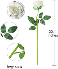 Artificial Flowers Silk Roses Fake Bridal Wedding Bouquet for Home Gar