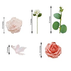 PINK CORAL Foam Roses Peonies Silk Florals Artificial Flowers Box Party Supplies