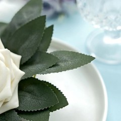 100 Frosted Green Bulk Artificial Rose Leaves Faux Greenery Party Decorations