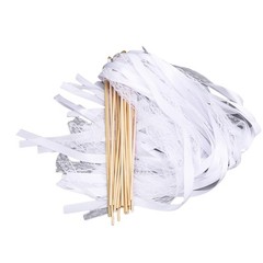 40pcs Lace Ribbon Wedding Wands With Bells Sparkling Stick For Party Celebration