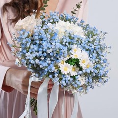 Babys Breath Artificial Flowers Long Stem Baby Breath Flowers 12 Pcs Blue