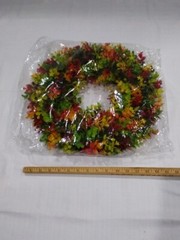 Duolala Wreaths for Front Door 16″ Artificial Flowers Green Autumn Colors NEW