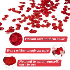 Sukh 1200Pcs Artificial Rose Petals – Silk Fake Red for