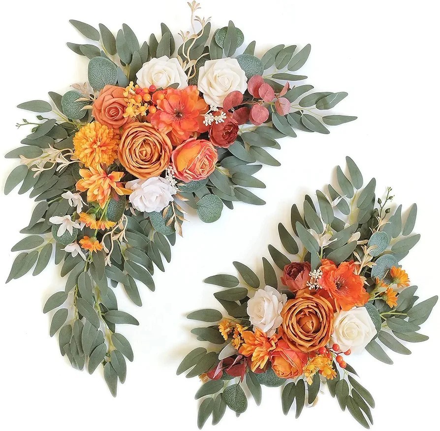 Piklado Faux Flower Swag Set Of 2 For Wedding Welcome Sign Floral Decorations