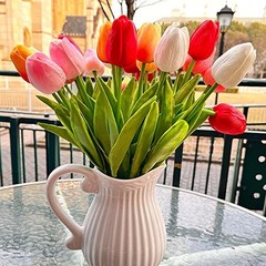 24pcs Multicolor Artificial Tulip Latex Real Touch for DIY Bouquets Wedding