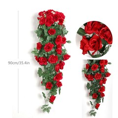 35.4″ Garland Vine Artificial Flower Rose Fake Ivy Plant Home Garden Party Decor
