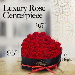 GLAMOUR BOUTIQUE 27 Flower Forever Heart Shape Box, 27 Roses, Red 27 Roses