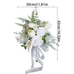 White Bridal Bouquets Wedding Bouquets Artificial Flower for Bridal, Wedding