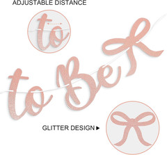 Bride to Be Banner, Rose Gold Bride to Be with Bow Glitter Bachelorette Bridal P