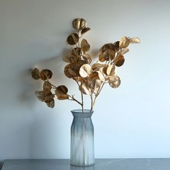 Gold 2 Metallic 27″ Artificial Eucalyptus Leaf Branches Faux Foliage Stems Party