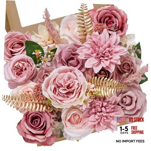 Artificial Flowers Dusty Pink Silk Fake Flowers for DIY A Abby Dusty Pink