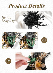 Corsage and Boutonniere Set – Black Wristlet for Men Prom Dark Wrist Corsage for