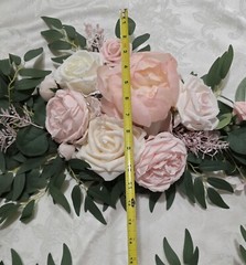 2 pcsWedding Arch Flowers Pink White Artificial Rose 3.9ft x 1.3ft&2.2ft x1.08ft