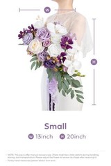 Ling’s Moment Purple Bridal Bouquet Cascading, Lilac Wedding Bouquets for Bri…