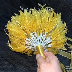 Quinceañera Bouquet Yellow/ Silver with Hair Accessory Ramo Quinceañera Sweet 16