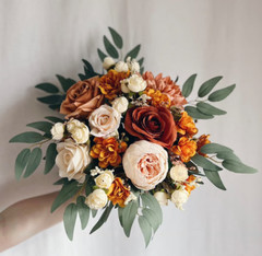 Fall Rustic Wedding bouquet/Bridal bridesmaid bouquet/Burnt Rose bouquet