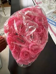 15 Pack Pink Fake Rose Bouquet