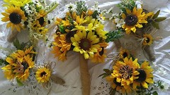 Wedding flowers bridal bouquet decorations sunflower bouquets package reception