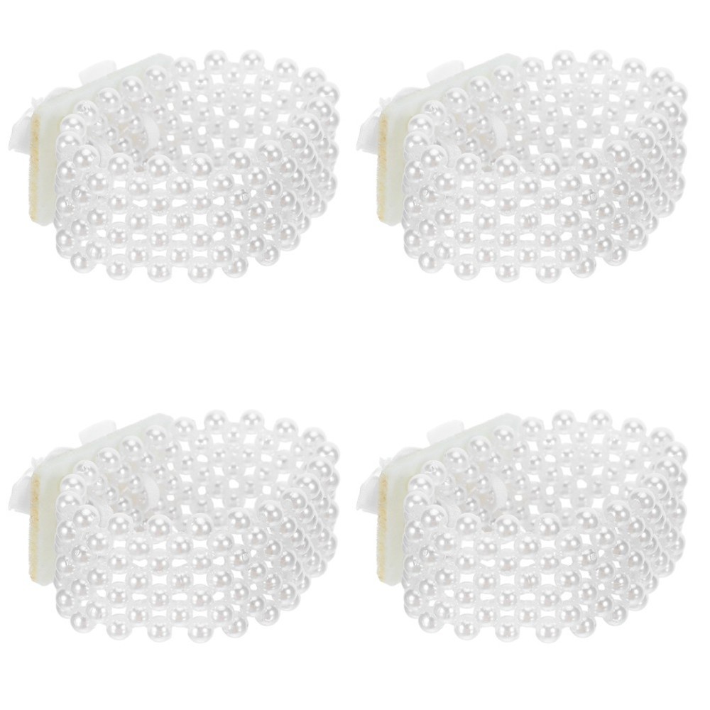 4 Pcs Wrist Flower Band Pearl Wristlet for Corsage Bracelet with Ribbon