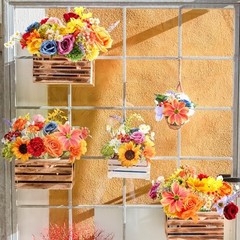 Artificial Flowers Combo Box, 31PCS Fake Flowers, Silk Flower Mix Warm Rainbow