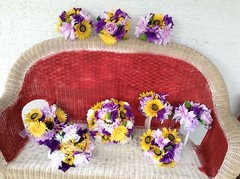 Wedding flowers bridal bouquets decoration sunflowers lavender purple or u pick