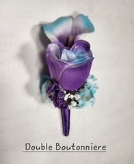 Purple Turquoise White Rose Calla Lily Orchid Bridal Wedding Bouquet Accessories