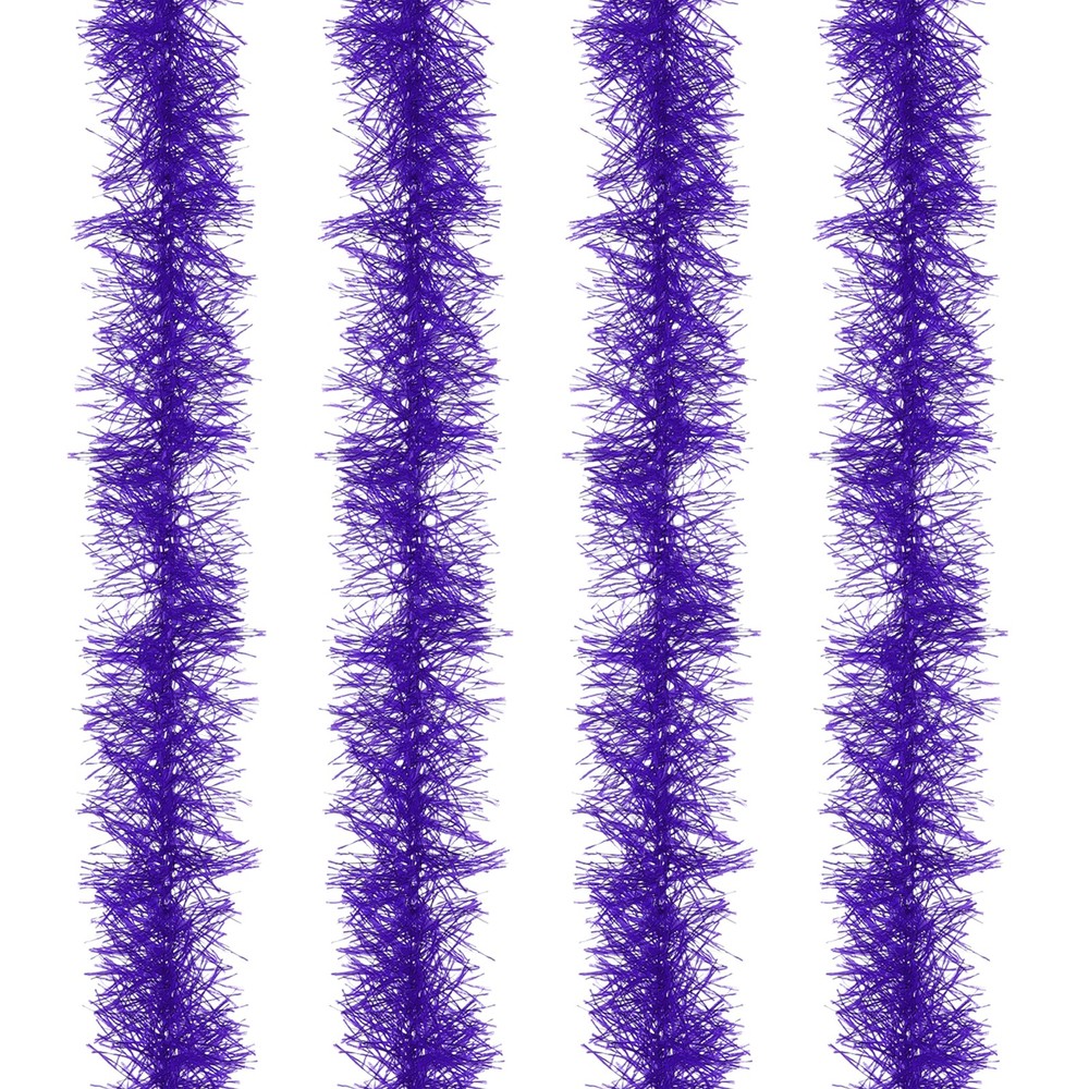 5Ft Feather Boa, 4 Pcs Artificial Fluffy Feather Boas, Dark Purple